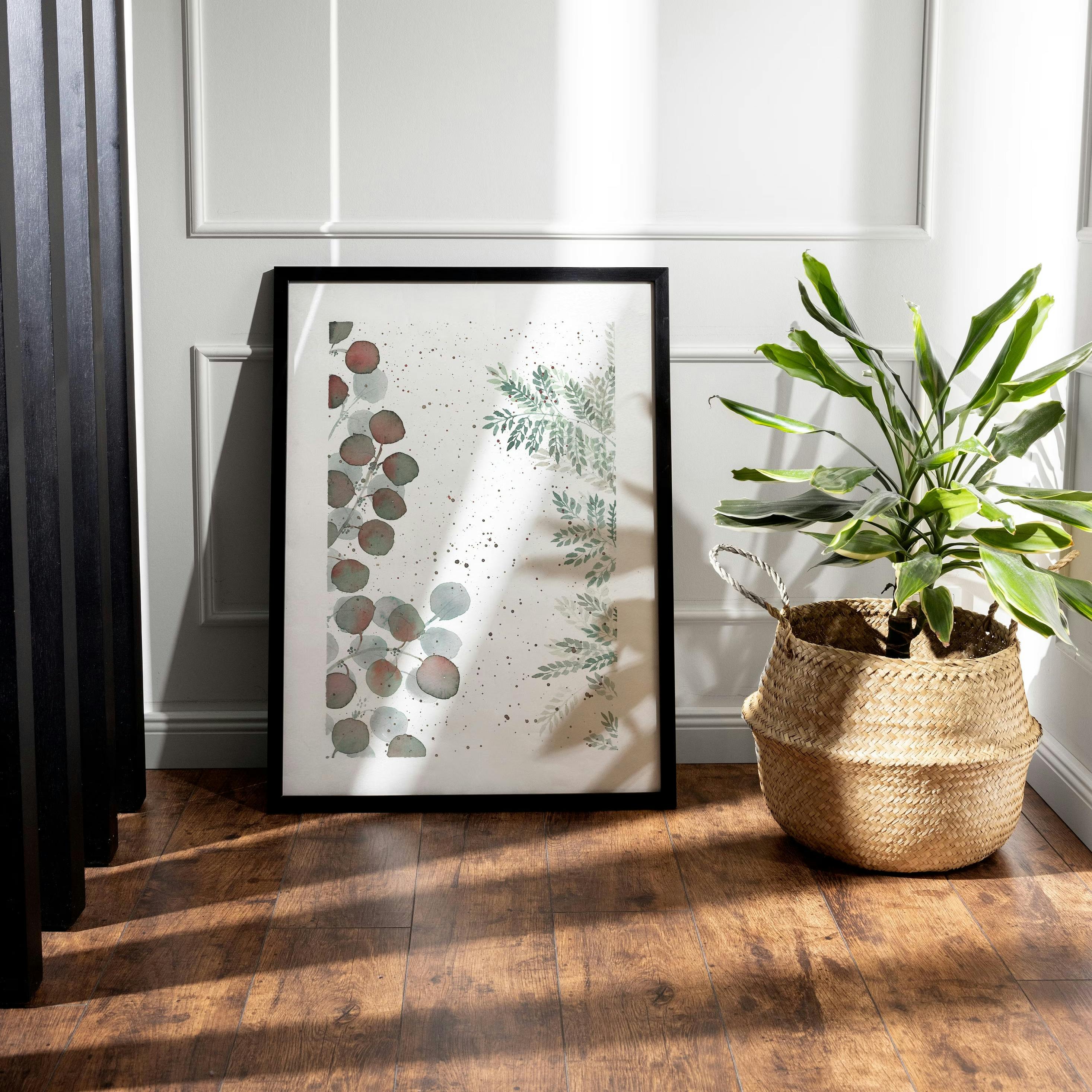 Eucalyptus Watercolor Art Printable, Botanical Wall Decor, Instant Download, Modern Minimalist Poster, Home Decoration, Digital Print